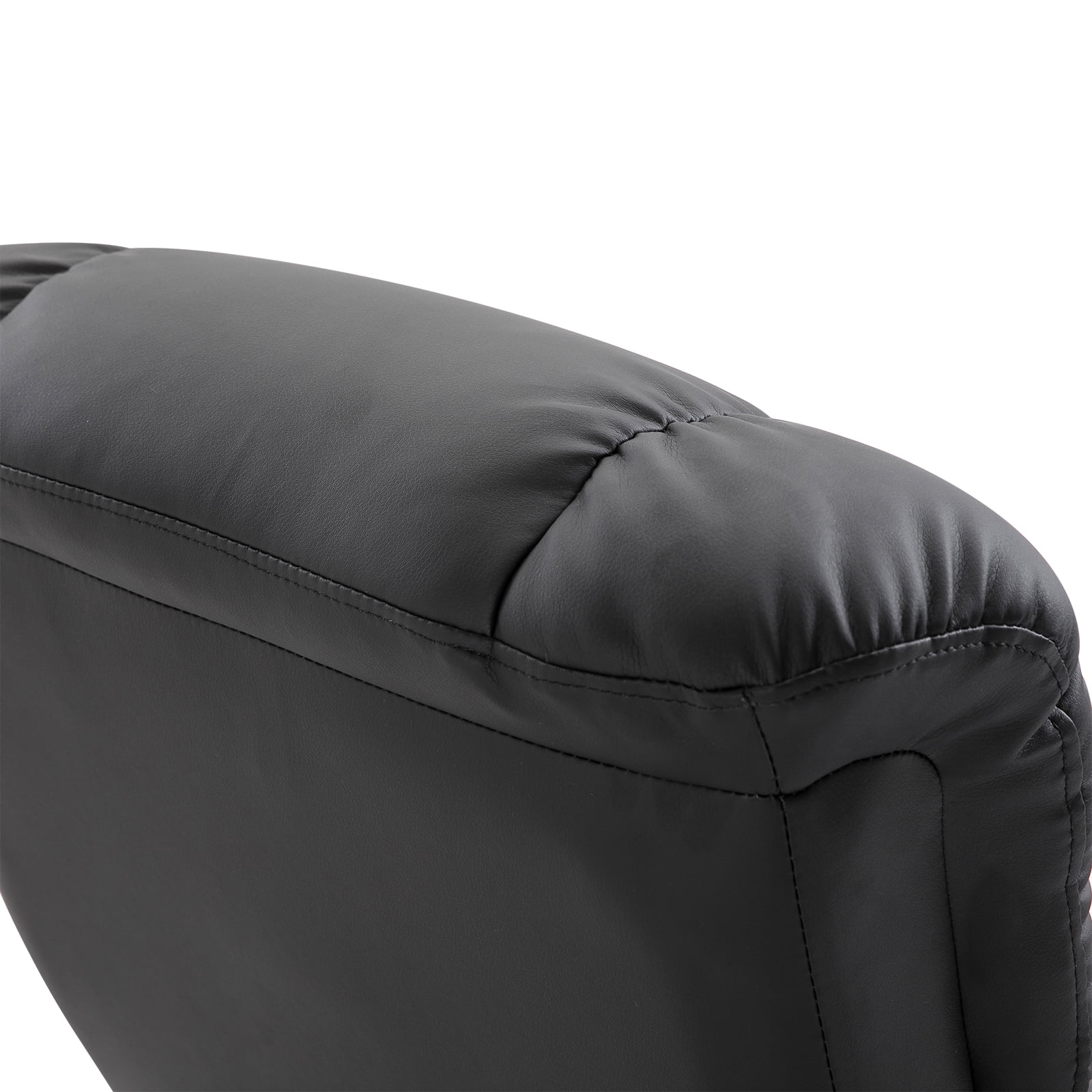HOMCOM Massage Recliner Chair with Ottoman, 360° Swivel Recliner and Footstool, 10 Point Vibration, PU Leather Reclining Chair with Side Pocket and Remote Control, Black