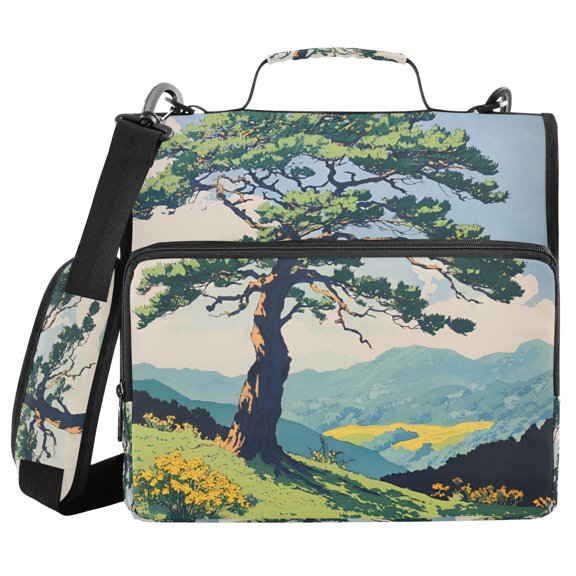 FORMRS Zipper Binder with Shoulder Strap 2-inch Ring 500 Sheet Capacity File Bag, Mounatin at Dawn
