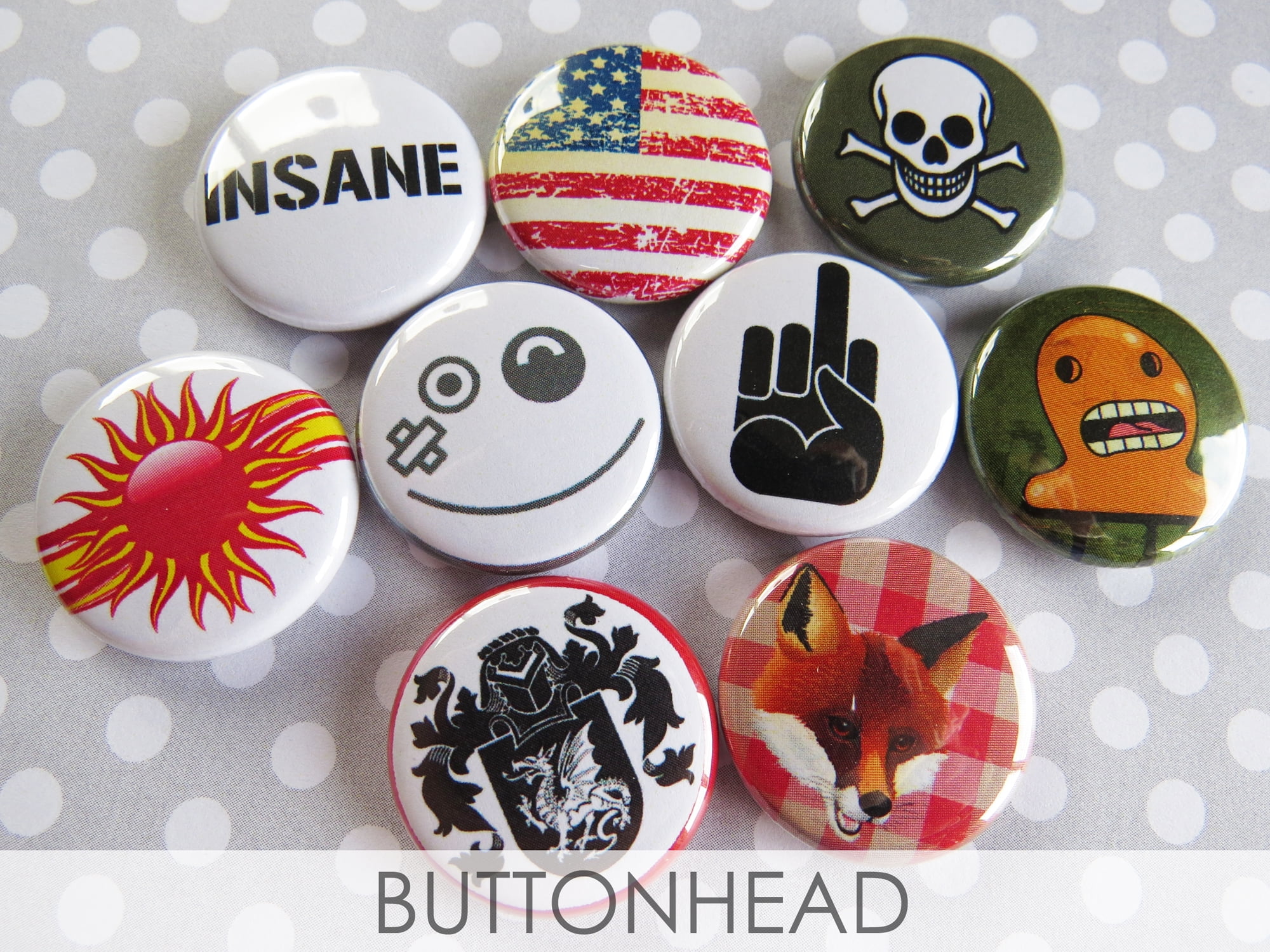 Random Buttons Pins for School Backpacks, Classroom Rewards, Fundraisers - 50 1 Round Mini Pinback, Size: Small