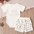 thumbnail image 4 of UngA Baby Boy Clothes Summer Outfits Short Sleeve Mamas Boy Embroidery Infant Waffle Romper Shorts Set (White,12-18 Months), 4 of 7
