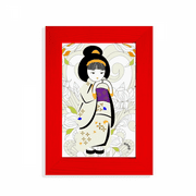 Japan Kimono Girl Pattern Picture Display Art Red Photo Frame