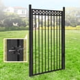 thumbnail image 2 of CAPHAUS 76FT Heavy Duty Flat Top Fence Barrier Kit, Anti-Rust Metal Steel Fence with 6FT Height X 6FT Width Panels, with Decorative Fence Gate, Posts, Connectors, Outdoor Fencing for Yard, 2 of 9
