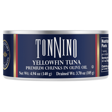 Tonnino Premium Yellowfin Tuna Chunks in Olive Oil  4.94 oz  Can  Wild Caught