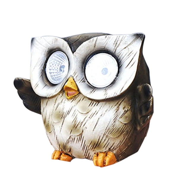 Matoen12 Gifts Under 25 dollars Owl Sculpture Resin Ornament Solar Lamp for Desktop Decoration and Gifts Birthday Gift