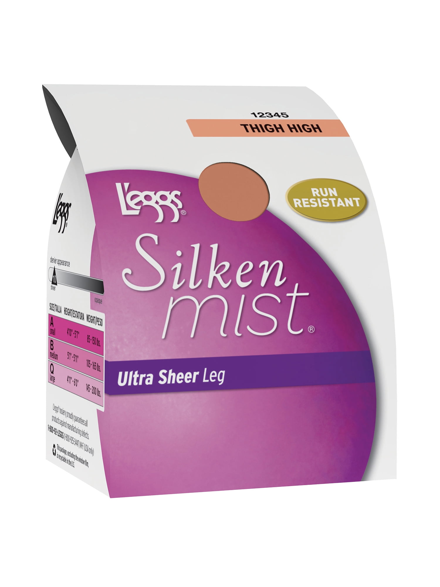 Hanes - Leggs Silken Mist Run Resistant Thigh High, Style 20167 ...
