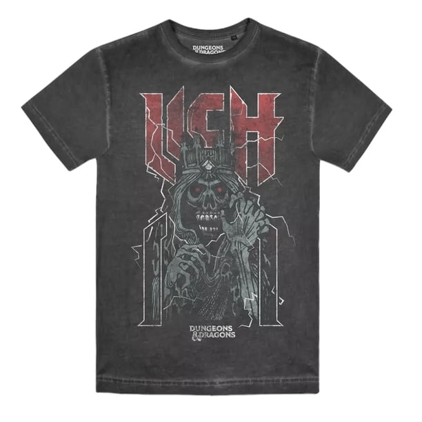 Dungeons & Dragons - Camiseta Calavera Demilich para Hombre (Negro Retro)
