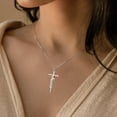thumbnail image 6 of GOSFRY Cross Necklace for Women 14K Real Gold Silver Plated Dainty Simple Faith Jewelry Religious Minimalist Gift, 6 of 7
