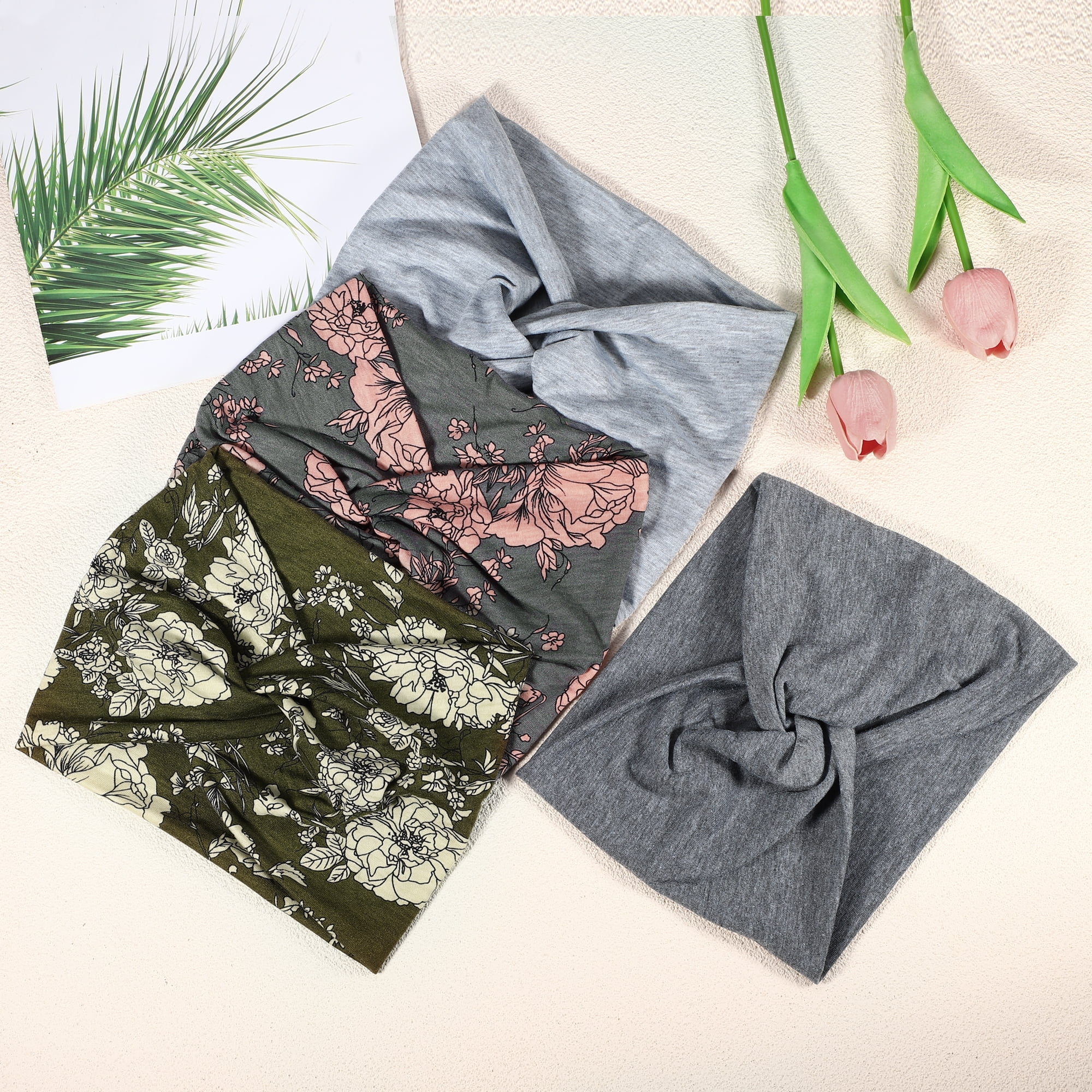Unique Bargains Fashion Bohemia Widening Knotted Headwrap for Women 4pcs