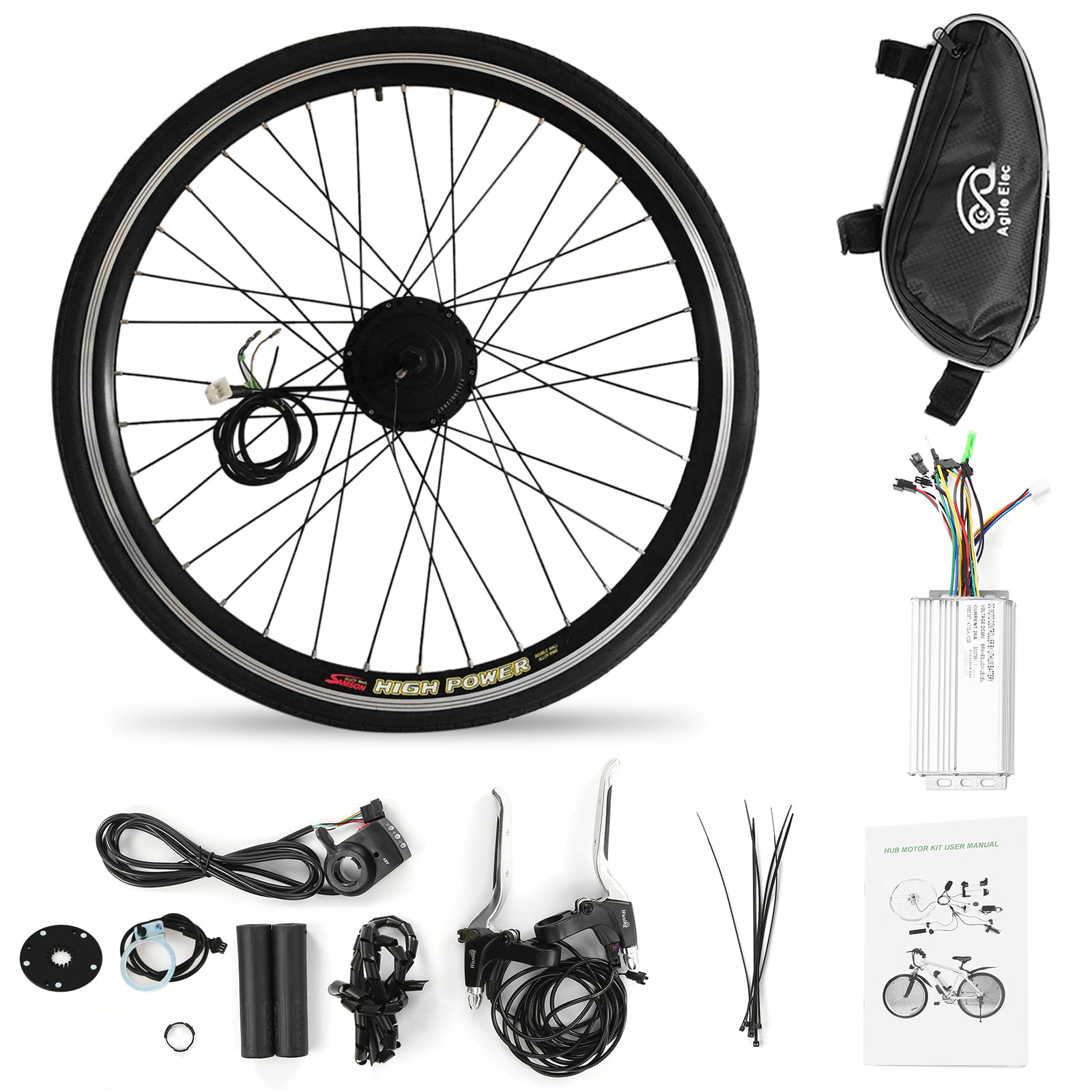 Details about   E-bike Conversion Twist Kit for Common Bike Brush Motor & Controller & Chain 
