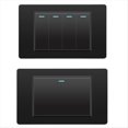 thumbnail image 2 of Interruptores Eléctricos de Pared, Interruptor de Luz, 1 Unidad, Panel de Vidrio Templado de 118 mm X 74 mm, Interruptor de Botón Mecánico, Color Negro., 2 of 6