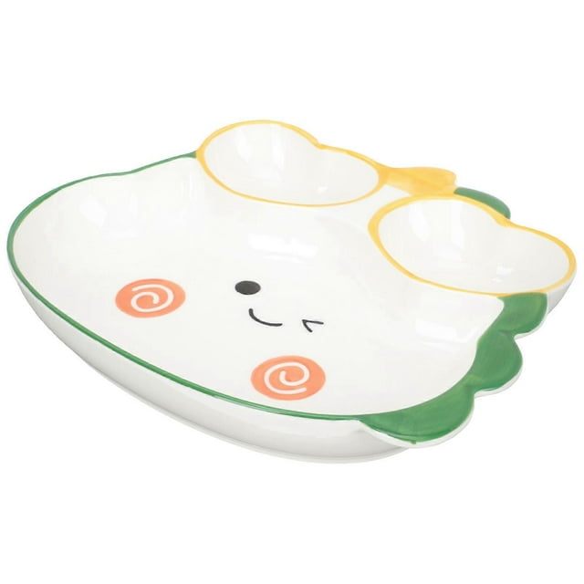 Multi-Function Dumpling Plate Ceramic Food Plate Household Sushi Dish Personal Party Usage 24x20.5cm 1Pack