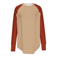 thumbnail image 5 of ATOYSOY Women's Long Sleeve Shirts Winter Loose Tops Dressy Tunic Fashion Workout Casual Raglan Blouse Crew Neck Sweatshirts Color Block Pullover Spring Yellow XL, 5 of 5