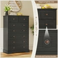thumbnail image 4 of Tall 7 Drawer Dresser for Bedroom, Farmhouse Chest of Drawer with Large Drawers, Wooden Dresser Storage Organizer for Living Room Hallway Entryway, Black, 4 of 8