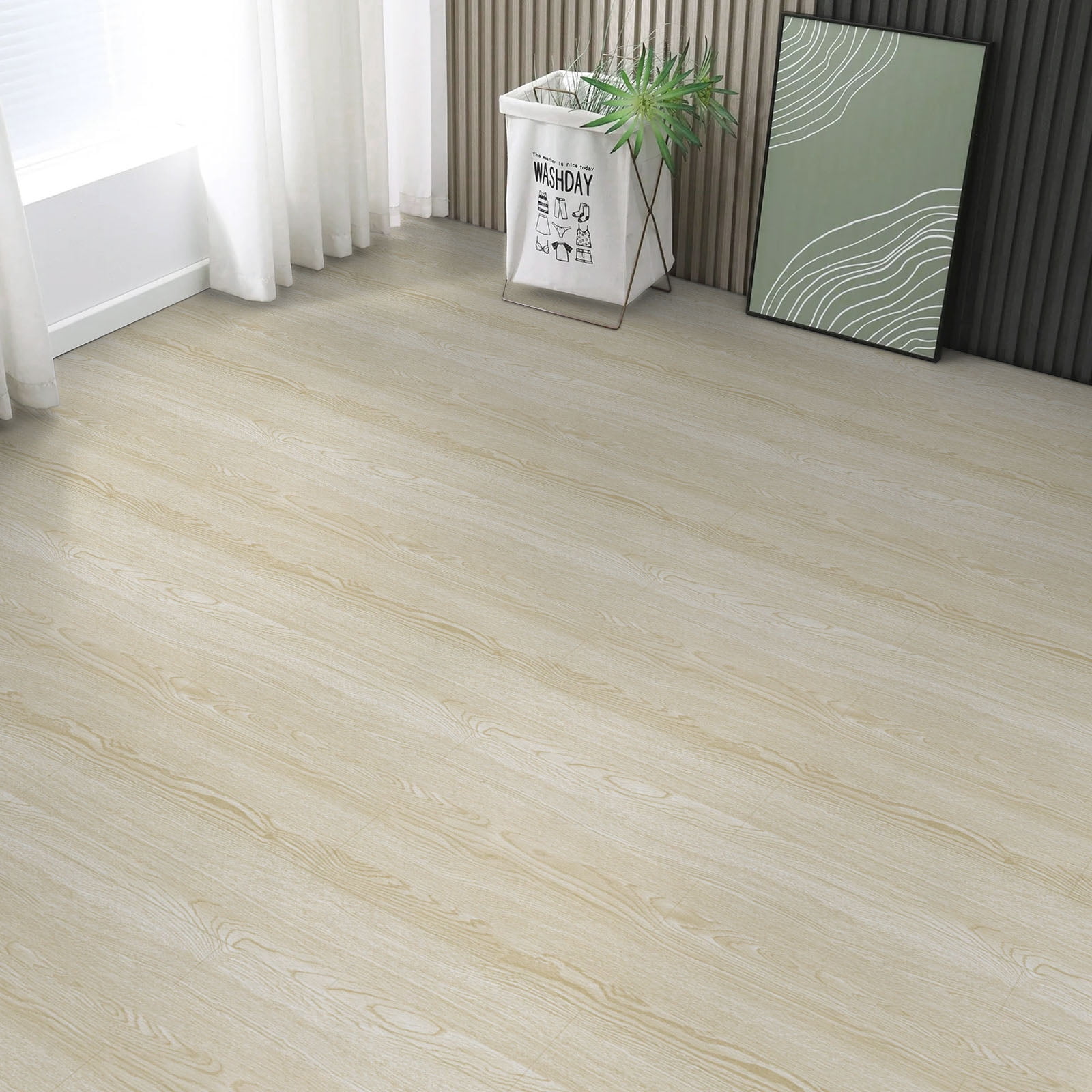 UMIGGEE Peel and Stick Vinyl Flooring Roll 15.7-in x 118-in/12.8 Sq.Ft Thicken Self-Adhesive Vinyl Wood Floor Tile Wear-Resistant Easy DIY Install Home Decor