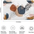 thumbnail image 2 of Mid-Century Modern Abstract Bohemian Bathroom Mat Simple Plant Leaf Imitation Cashmere Rug - Rubber Non-Slip Soft Absorbent Thin Bath Mat Fits Under Door Shower Tub Shower Enclosure Sink (17"W x 27"L), 2 of 6