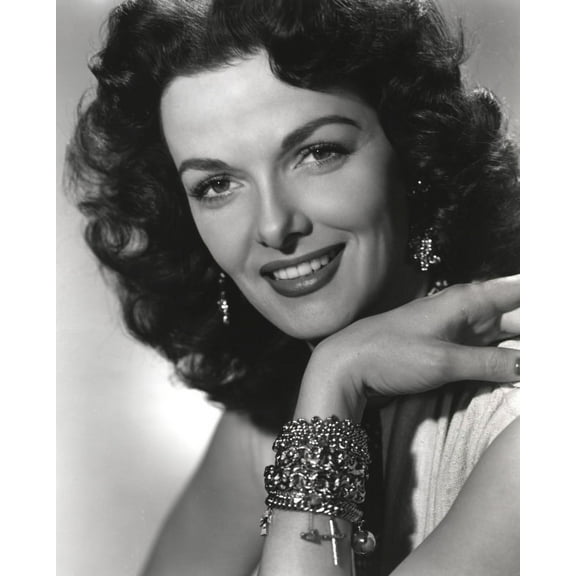 Jane Russell Portrait in White Silk Dress and Bracelet Photo Print (24 x 30)