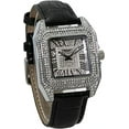 thumbnail image 3 of Blekon Collections Womens 35mm Square Rhinestone Dial Leather Buckle Strap Watch, 3 of 5