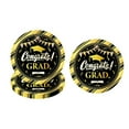 thumbnail image 2 of 50-Count Black Graduation Paper Plates,9-Inch Disposable Dinner Plates for Party,Gold Foil Graduation Theme Tableware, 2 of 5