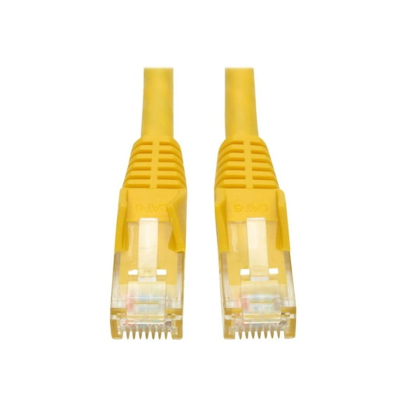 Eaton Tripp Lite Series Cat6 Gigabit Snagless Molded (UTP) Ethernet Cable (RJ45 M/M), PoE, Yellow, 50 ft. (15.24 m) - Patch cable - RJ-45 (M) to RJ-45 (M) - 50 ft - UTP - CAT 6 - molded, snagless, stranded - yellow
