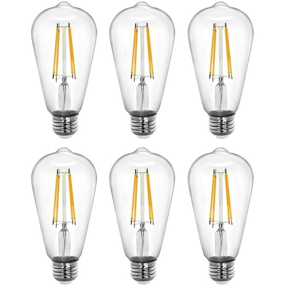 Tenergy 8W LED Edison Bulb 2700K (Soft White) 6 Pack