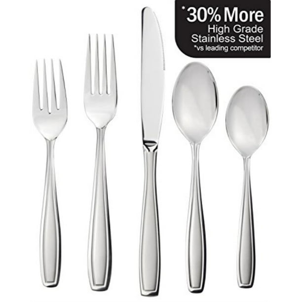 radley & stowe 20-piece flatware solid stainless steel silverware set  (designer grade with matte finish handle) - Walmart.com