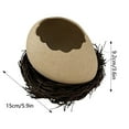 thumbnail image 2 of Unique Eggshell Shaped Ceramic Serving Bowl With Woven Rattan Base For Elegant Dining Table And Display, 2 of 6