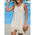 thumbnail image 2 of Cupshe Women's Sleeveless Swimsuit Coverup Waffle Knit Swimwear Beach Cover Ups Twisted Mini Dress, Size XS-XL, 2 of 6