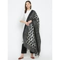 thumbnail image 3 of eloria Woman's Indian Ethnic Chunni, Silk blend Geometric Black Dupatta, Stole, Scarf Shawl Wrap, 3 of 3