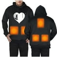 thumbnail image 2 of Bcresic Unisex 5 Zones Heating Fleece Hoodies USB Charging Electric Heated Pullover Tops for Outdoor Kangaroo Pocket Winter Sweatshirt Resist Cold Heated Winter Hooded(Black,M), 2 of 9