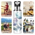 thumbnail image 5 of Water Bottles 20oz Straw Lid Wide Mouth Stainless Steel for School Sport Travel Beautiful Ink Tulips, 5 of 9