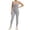 Grey, variant on Women Ruched Cutout Open Back One Piece Sports Bodysuit, High Stretch Slim Fit Yoga Jumpsuit for Workout Running Training