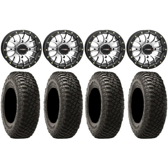 System 3 ST-3 Machined 14" Wheels 28" BFG KM3 Tires Can-Am Commander Maverick Renegade Outlander Defender