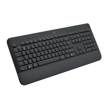 Logitech Signature K650 Comfort Full-Size Wireless Keyboard with Wrist Rest, BLE Bluetooth or Logi Bolt USB receiver, Deep-Cushioned Keys, Graphite