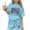 Sky Blue, variant on FAWUUDO Girls' T-Shirt & Shorts Two-Piece 4th of July Outfits Crew Neck Short Sleeve 3-15 Years Kids Summer Casual Patriotic Print Set Vacation