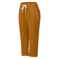 thumbnail image 4 of WERYOUNG Girl's Pants Solid Color Elastic Waist Kids Casual Wear Loose Fit Straight Leg Trousers With Side Snap Button Holiday Vacation Cozy Breathable Children Pant, 4 of 5