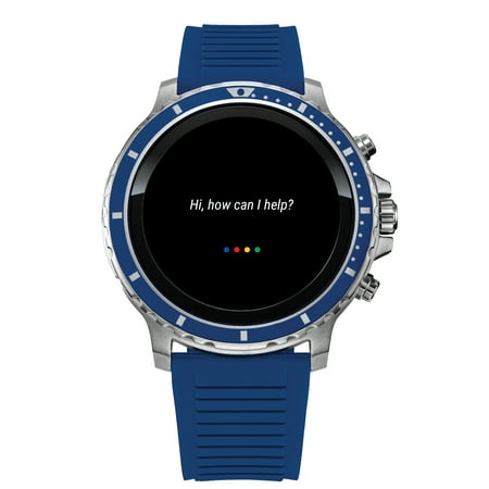 Citizen - CZ Smart HR Heart Rate Smartwatch 46mm Blue Silicon Stainless Steel watch, Powered by Google Wear OS - Blue