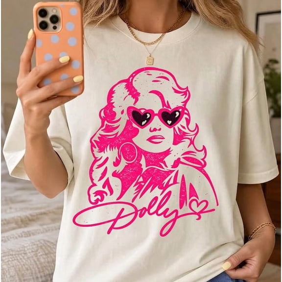Dolly Shirt, Retro Country Music Tee, Pink Cowgirl Graphic Shirt, Vintage Dolly Graphic Tee, Western Fan Gift