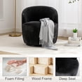 thumbnail image 5 of Swivel Barrel Chair, 360 Degree Swivel Small Single Sofa with Wooden Frame and Upholstered, Modern Round Accent Armchairs for Indoor, Living Room, Dining Room, Bedroom and Shopping Mall, Black, 5 of 8