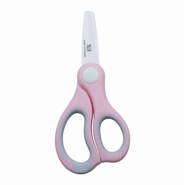 Tijeras para comida de bebé de cerámica rosa seguras para cortar