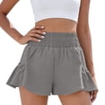 thumbnail image 3 of Dwellite Flowy Athletic Shorts for Women High Waist Running Workout Pant Gym Short Quick Dry with Pockets Dark Gray M, 3 of 7