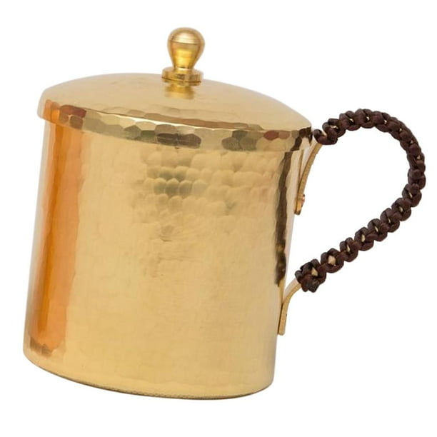 Taza de cobre y latón de 350 ml y 550 ml, taza de metal para camping, picnic, estilo vintage. Latón 350ml
