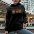 thumbnail image 2 of Cat Mama, Cat Owner or Lover Moms Themed, Groovy Retro Wavy Text Merch Gift, Black Hooded Sweatshirt or Hoodie, Small, 2 of 5