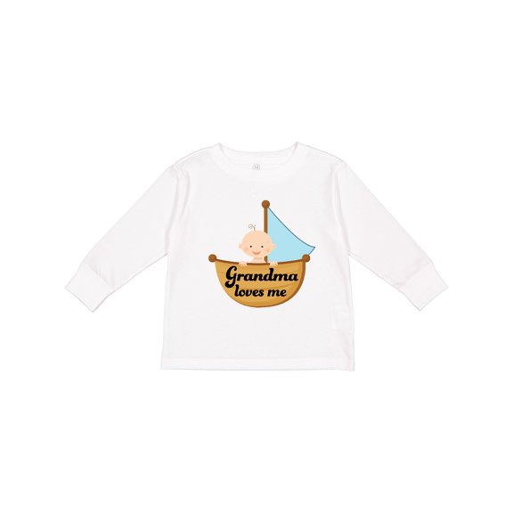 Inktastic Grandma Loves Me grandchild Boys Long Sleeve Toddler T-Shirt