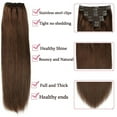 thumbnail image 4 of Chocolate Brown Extensions Clip in #4 Real Human Straight Real Hair Extensions, 4 of 6