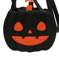 thumbnail image 4 of Bolso de hombro para mujer, tipo bandolera, ligero, con diseño de calabaza Sonrisa negra, 4 of 9