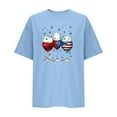 thumbnail image 7 of Summer Independence Day Tops for Womens American Flag Printed Tee Shirts Round Neck Tees Short Sleeve T Shirts Slim Fit Pullover Sweater Blouses Trendy Going Out Clothes, 7 of 7
