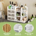 thumbnail image 4 of Organizador de maquillaje X-cosrack Bamboo con portaescobillas y cajón, 4 of 8