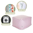 thumbnail image 3 of Majestic Home Goods Decorative Light Blue Chevron Large Ottoman, 3 of 5