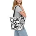 thumbnail image 7 of Bingfone Skull And Palm Leaves Women Shoulder Tote Bags Casual Bag Ladies Shopping Handbag, 7 of 7