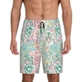 thumbnail image 1 of Balery Watercolor Tiger Pantalones cortos de pijama de punto de algodón para hombre con cinturilla y bolsillos-3X-Large, 1 of 6